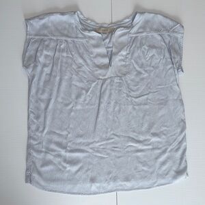 Loft Crinkly Blouse Top - Blue - Size: Medium